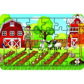 Güven Serigrafi Çiftlik Hayatı 24 Parça Ahşap Çocuk Puzzle Yapboz