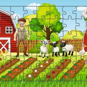 Güven Serigrafi Çiftlik Hayatı 54 Parça 19,5 x 29,5 cm Ahşap Çocuk Puzzle Yapboz