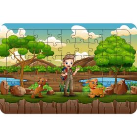 Güven Serigrafi Çocuk ve Köpekleri 54 Parça 19,5 x 29,5 cm Ahşap Çocuk Puzzle Yapboz