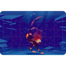 Güven Serigrafi Dalgıç Kız 35 Parça Ahşap Çocuk Puzzle Yapboz