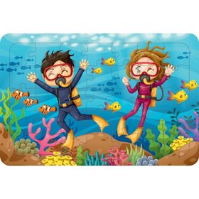 Güven Serigrafi Dalgıçlar 35 Parça Ahşap Çocuk Puzzle Yapboz