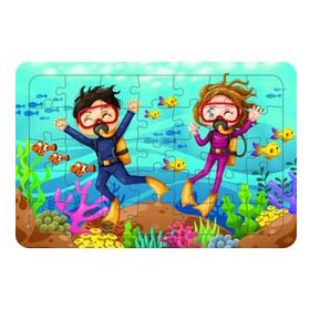 Güven Serigrafi Dalgıçlar 35 Parça Ahşap Çocuk Puzzle Yapboz