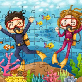 Güven Serigrafi Dalgıçlar 54 Parça 19,5 x 29,5 cm Ahşap Çocuk Puzzle Yapboz