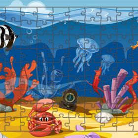Güven Serigrafi Deniz Canlıları 108 Parça Model 8 Ahşap Çocuk Puzzle Yapboz