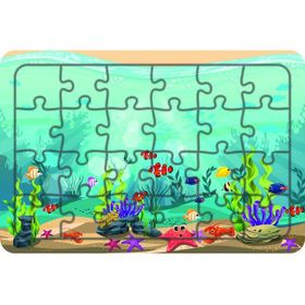 Güven Serigrafi Deniz Canlıları 24 Parça Model 9 Ahşap Çocuk Puzzle Yapboz
