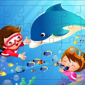 Güven Serigrafi Deniz Canlıları 3 24 Parça Ahşap Çerçeveli Puzzle Yapboz