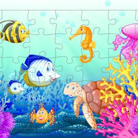 Güven Serigrafi Deniz Canlıları 35 Parça Model 10 Ahşap Çocuk Puzzle Yapboz