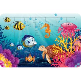 Güven Serigrafi Deniz Canlıları 35 Parça Model 10 Ahşap Çocuk Puzzle Yapboz