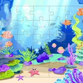 Güven Serigrafi Deniz Canlıları 35 Parça Model 12 Ahşap Çocuk Puzzle Yapboz