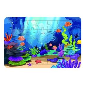 Güven Serigrafi Deniz Canlıları 35 Parça Model 12 Ahşap Çocuk Puzzle Yapboz