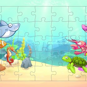 Güven Serigrafi Deniz Canlıları 35 Parça Model 14 Ahşap Çocuk Puzzle Yapboz