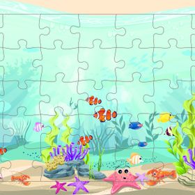 Güven Serigrafi Deniz Canlıları 35 Parça Model 9 Ahşap Çocuk Puzzle Yapboz
