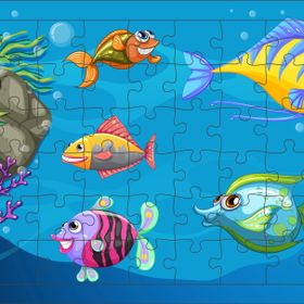 Güven Serigrafi Deniz Canlıları 54 Parça 19,5 x 29,5 cm Ahşap Çerçeveli Puzzle Yapboz