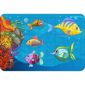Güven Serigrafi Deniz Canlıları 8 54 Parça 19,5 x 29,5 cm Ahşap Çerçeveli Puzzle Yapboz