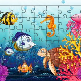 Güven Serigrafi Deniz Canlıları Model 10 54 Parça 19,5 x 29,5 cm Ahşap Çocuk Puzzle Yapboz