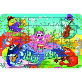 Güven Serigrafi Deniz Canlıları Model 13 54 Parça 19,5 x 29,5 cm Ahşap Çocuk Puzzle Yapboz