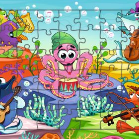 Güven Serigrafi Deniz Canlıları Model 13 54 Parça 19,5 x 29,5 cm Ahşap Çocuk Puzzle Yapboz