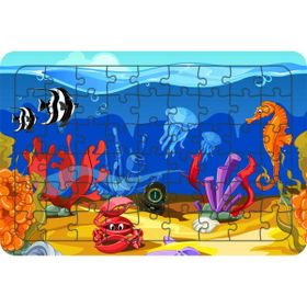 Güven Serigrafi Deniz Canlıları Model 8 54 Parça 19,5 x 29,5 cm Ahşap Çocuk Puzzle Yapboz