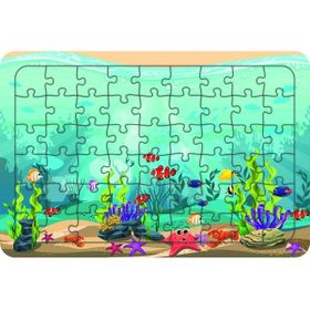 Güven Serigrafi Deniz Canlıları Model 9 54 Parça 19,5 x 29,5 cm Ahşap Çocuk Puzzle Yapboz