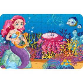 Güven Serigrafi Deniz Kızı 108 Parça Model 2 Ahşap Çocuk Puzzle Yapboz