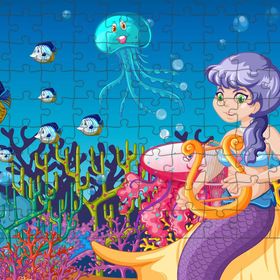 Güven Serigrafi Deniz Kızı 108 Parça Model 2 Ahşap Çocuk Puzzle Yapboz