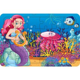 Güven Serigrafi Deniz Kızı 24 Parça Model 2 Ahşap Çocuk Puzzle Yapboz