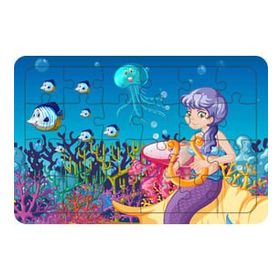 Güven Serigrafi Deniz Kızı 24 Parça Model 2 Ahşap Çocuk Puzzle Yapboz