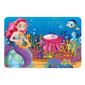 Güven Serigrafi Deniz Kızı 24 Parça Model 2 Ahşap Çocuk Puzzle Yapboz