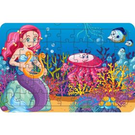 Güven Serigrafi Deniz Kızı Model 2 54 Parça 19,5 x 29,5 cm Ahşap Çocuk Puzzle Yapboz