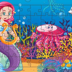 Güven Serigrafi Deniz Kızı Model 2 54 Parça 19,5 x 29,5 cm Ahşap Çocuk Puzzle Yapboz