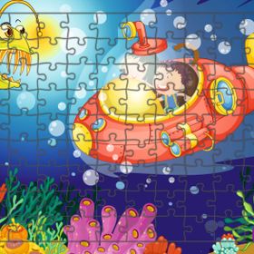 Güven Serigrafi Denizaltı 108 Parça Ahşap Çocuk Puzzle Yapboz