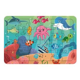 Güven Serigrafi Denizdeki Dostlar 24 Parça Ahşap Çocuk Puzzle Yapboz