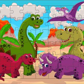 Güven Serigrafi Dinozor 3 54 Parça 19,5 x 29,5 cm Ahşap Çerçeveli Puzzle Yapboz