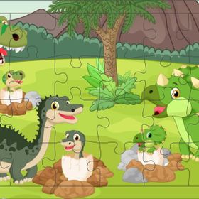 Güven Serigrafi Dinozor 5 24 Parça Ahşap Çerçeveli Puzzle Yapboz
