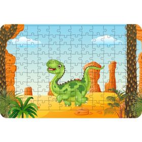 Güven Serigrafi Dinozor Yürüyüşte 108 Parça Ahşap Çocuk Puzzle Yapboz