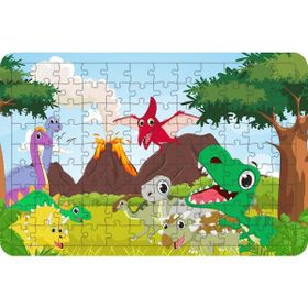 Güven Serigrafi Dinozorlar 108 Parça Ahşap Çocuk Puzzle Yapboz
