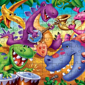 Güven Serigrafi Dinozorlar 108 Parça Ahşap Çocuk Puzzle Yapboz