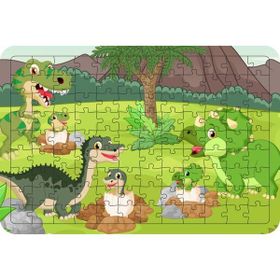 Güven Serigrafi Dinozorlar Model 5 108 Parça Ahşap Çocuk Puzzle Yapboz