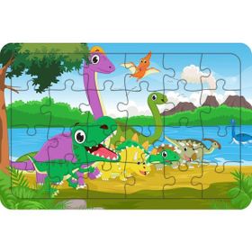 Güven Serigrafi Dinzorlar Tatilde 24 Parça Ahşap Çocuk Puzzle Yapboz