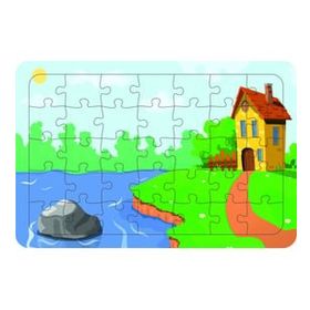 Güven Serigrafi Doğadaki Ev 35 Parça Ahşap Çocuk Puzzle Yapboz