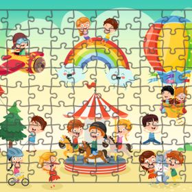 Güven Serigrafi Eğlence Zamanı 108 Parça Ahşap Çocuk Puzzle Yapboz