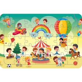 Güven Serigrafi Eğlence Zamanı 35 Parça Ahşap Çocuk Puzzle Yapboz