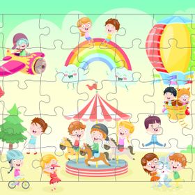 Güven Serigrafi Eğlence Zamanı 35 Parça Ahşap Çocuk Puzzle Yapboz