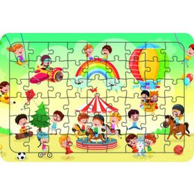 Güven Serigrafi Eğlence Zamanı 54 Parça Ahşap Çocuk Puzzle Yapboz