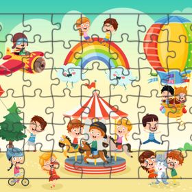 Güven Serigrafi Eğlence Zamanı 54 Parça Ahşap Çocuk Puzzle Yapboz