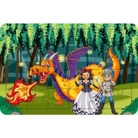 Güven Serigrafi Ejderha ve Savaşcı 24 Parça Model 2 Ahşap Çocuk Puzzle Yapboz