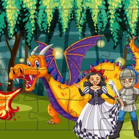 Güven Serigrafi Ejderha ve Savaşcı 24 Parça Model 2 Ahşap Çocuk Puzzle Yapboz