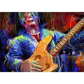 Güven Serigrafi Gitarist Kedi 1000 Parça Ahşap Puzzle Yapboz