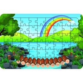 Güven Serigrafi Gökkuşağı Model 2 54 Parça 19,5 x 29,5 cm Ahşap Çocuk Puzzle Yapboz
