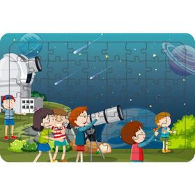 Güven Serigrafi Gökyüzünü İnceliyoruz Model 1 54 Parça 19,5 x 29,5 cm Ahşap Çocuk Puzzle Yapboz